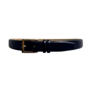 W. Kleinberg Handmade Box Calf Leather Gold Tone Buckle Black Belt Men’s Size 44